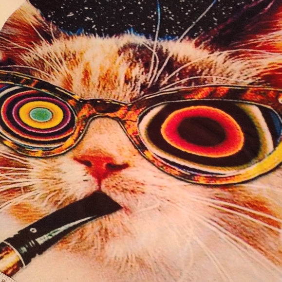 Galaxy Rainbow Space Cat T-Shirt (L) two sided print - Picture 5 of 15